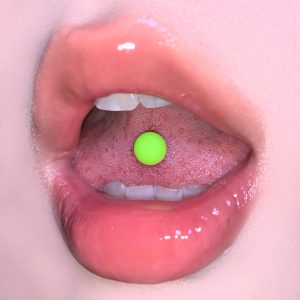 Frosted Acrylic Double Tongue Nail Six Colors External Thread Titanium Steel Tongue Barbell Piercing Jewelry Wholesale