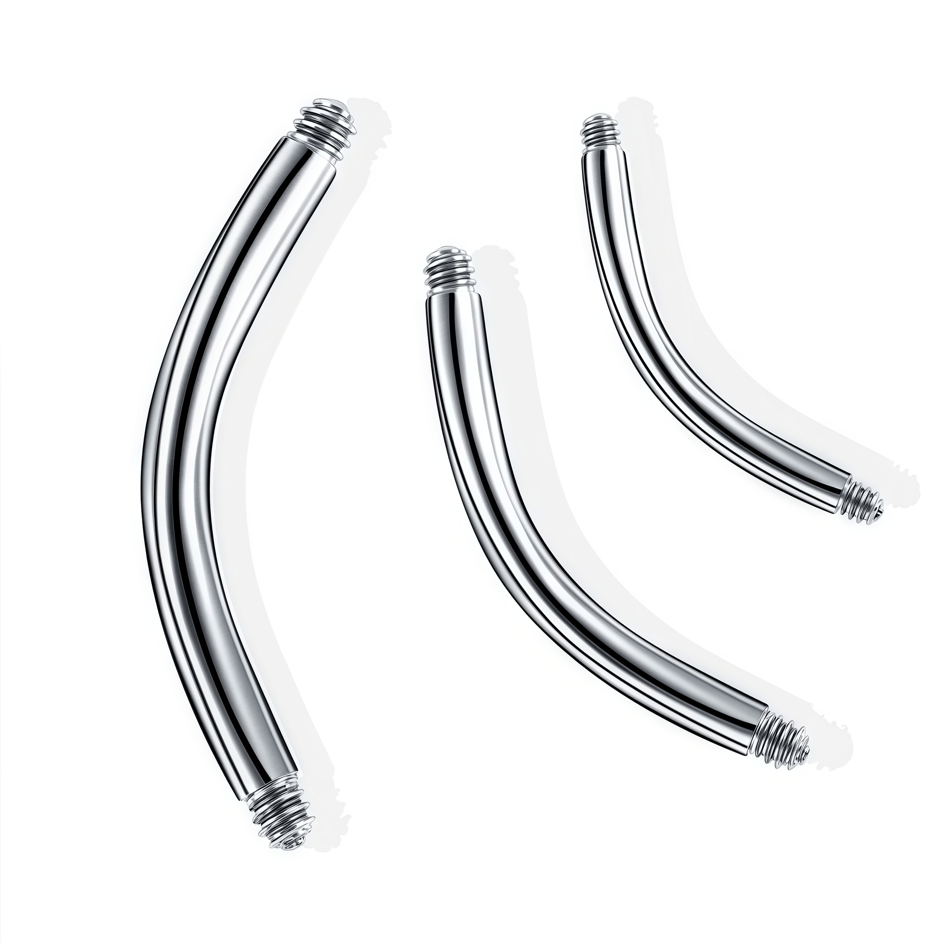 G23 Titanium Double External Thread Curved Barbell Eyebrow Nail Lip Nail Ear Bone Nail Piercing Jewelry - Image 5