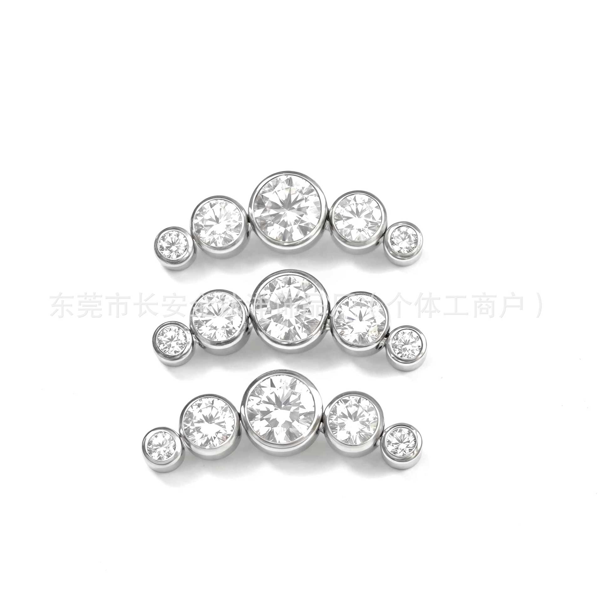F136 Titanium Alloy Internally Threaded Czech Crystal Ear Studs, Lip Studs, Belly Button Studs, G23 Titanium Piercing Jewelry - Image 2