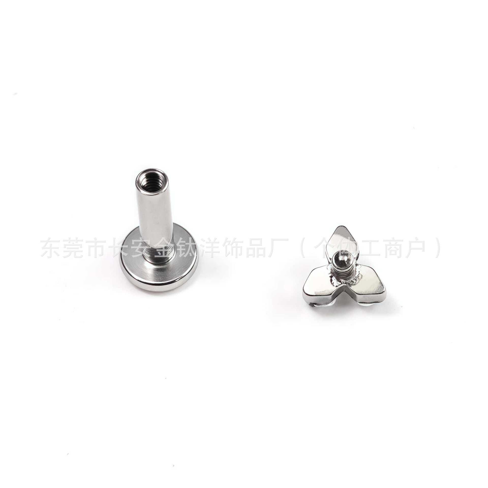 F136 Titanium Triangle Flower CZ Nose Lip Ear Stud Body Piercing Jewelry - Image 3