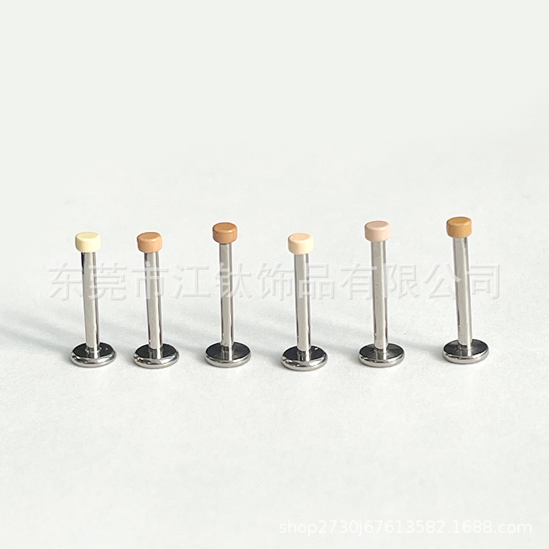 F136 Titanium Flat Back Ear Studs - Flesh Color Invisible Helix Ear Bone Nails - G23 Titanium Alloy Body Piercing Skin Jewelry - Image 3