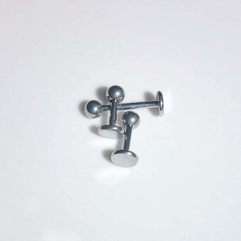 G23 Titanium Labret Stud Lip Piercing Jewelry 18G Ball Flat Bottom Rod - Image 4