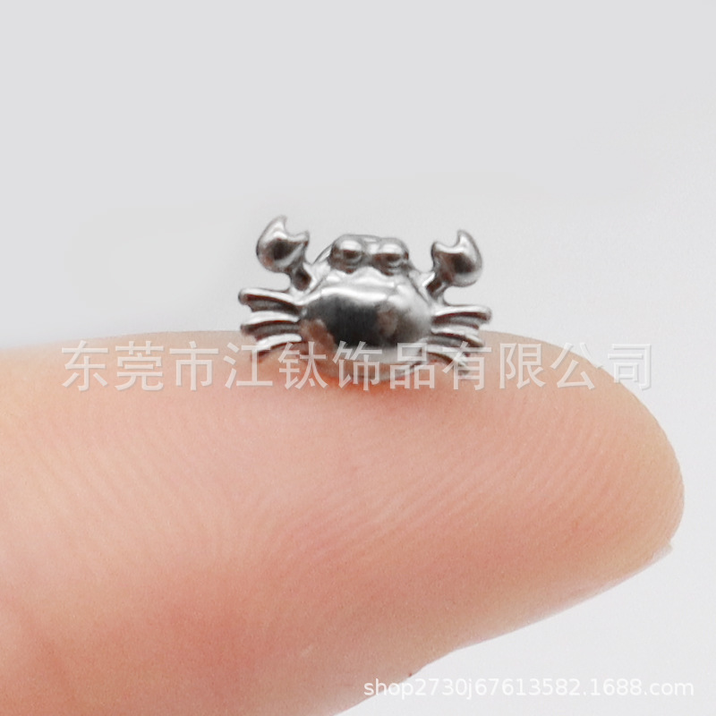 F136 Titanium Crab Earrings Internal Thread Lip Nails Piercing Jewelry G23 Titanium Alloy - Image 2