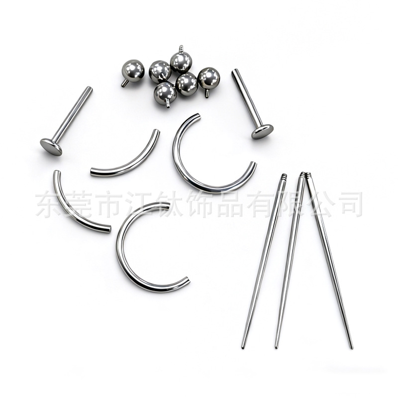 Jiang Titanium F136 Titanium Alloy Basic Nail 16G Internal Thread Lip Nail G23 Titanium Alloy Body Piercing Jewelry - Image 3