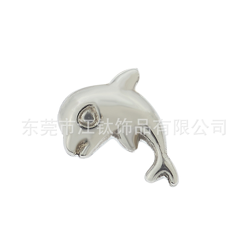 JT587 G23 Titanium Dolphin Nose Stud - Simple Cute S-Shaped Nose Piercing Jewelry Cartilage Nail - Image 5