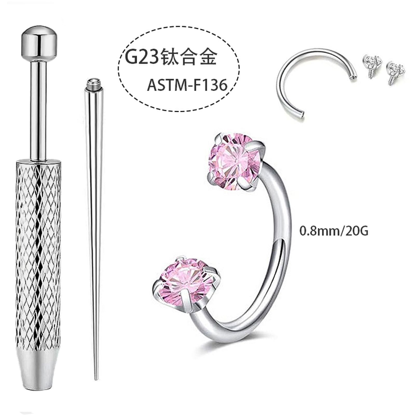 ASTM-F136 Titanium Horseshoe Ring Nose Ring C-Bar Nose Stud Lip Ring Eyebrow Ring Ear Bone Piercing Jewelry - Image 5