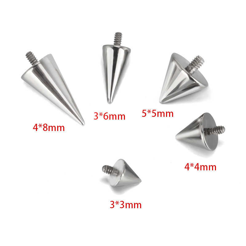 F136 Titanium Alloy External Thread Cone Devil Nail G23 Lip Nail Eyebrow Nail Piercing Jewelry Accessories - Image 2