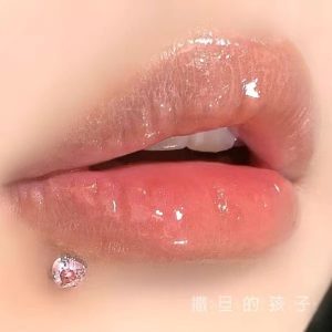 Love Zircon Purple Heart Labret Lip Ring 12mm Bar 1.2mm Gauge Internal Thread 316L Surgical Steel