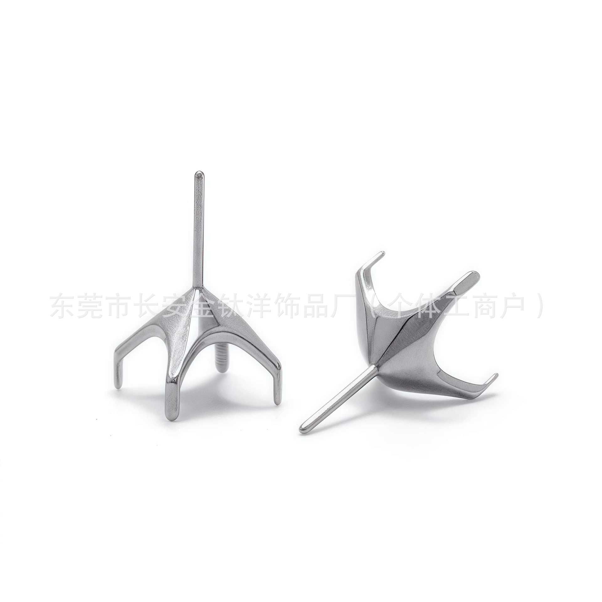 F136 Titanium Four-Prong CZ Stud Earrings Nose Stud Piercing Jewelry DIY Replacement - Image 4