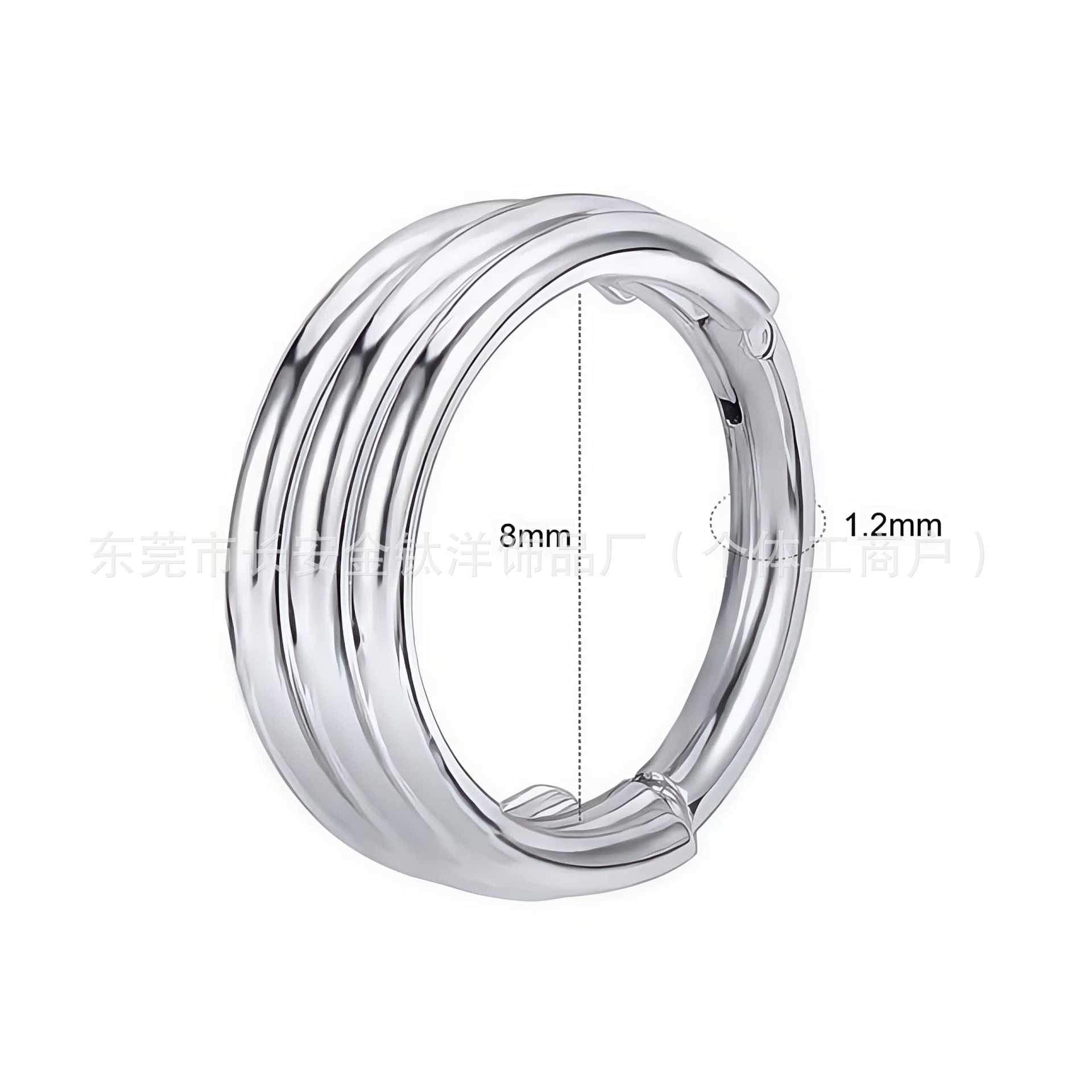 F136 Titanium Earrings Three-Layer Closed Ring Pinless Nose Ring Seamless Ring G23 Titanium Alloy Piercing Jewelry Ear Bone Ring - Image 2