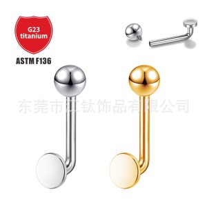 G23 Titanium Anodized Gold Circular Barbell 1.6mm x 13mm/5mm Ring L Rod Body Piercing Jewelry