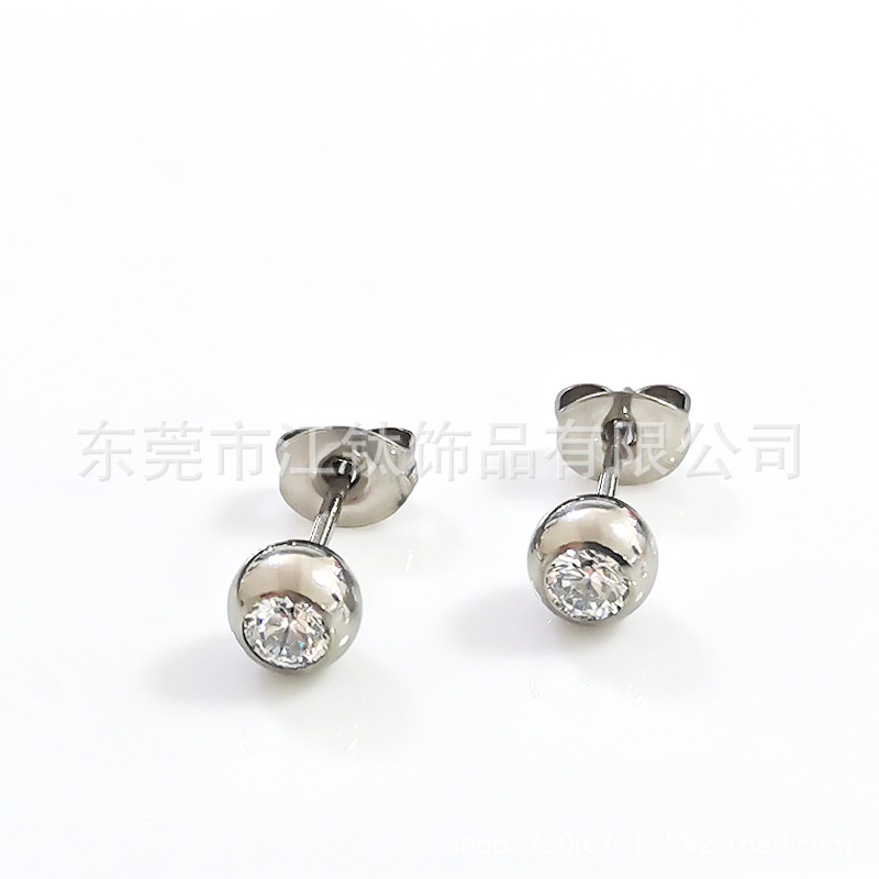 ASTM F136 Titanium Earring Butterfly Buckle 5A Zircon Cartilage Stud Body Piercing Ear Nails - Image 5