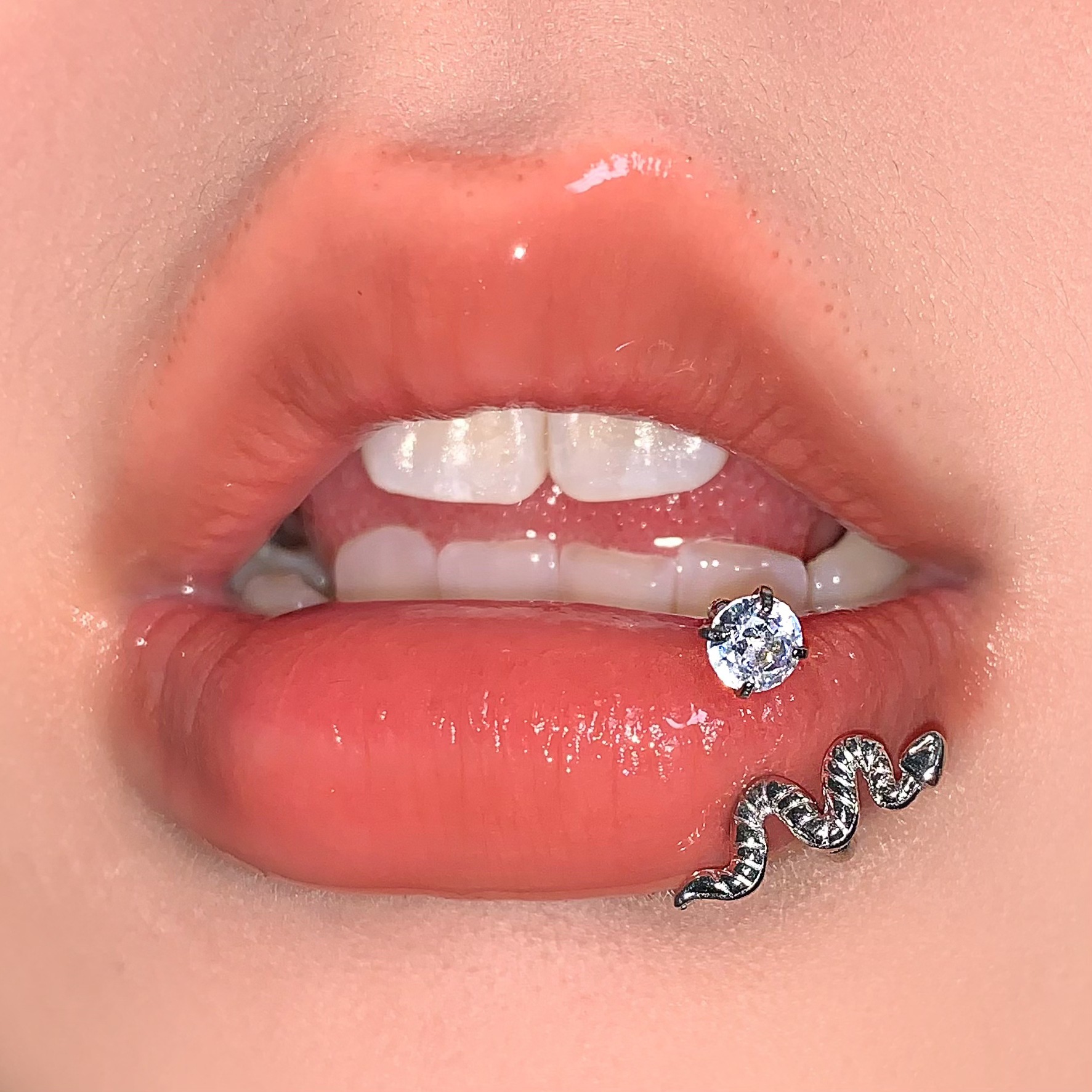 Super Shiny Snake CZ Lip Ring 316L Surgical Steel Internally Threaded C-Run Ear Cartilage Piercing Jewelry Wholesale Hot Girl Style - Image 4