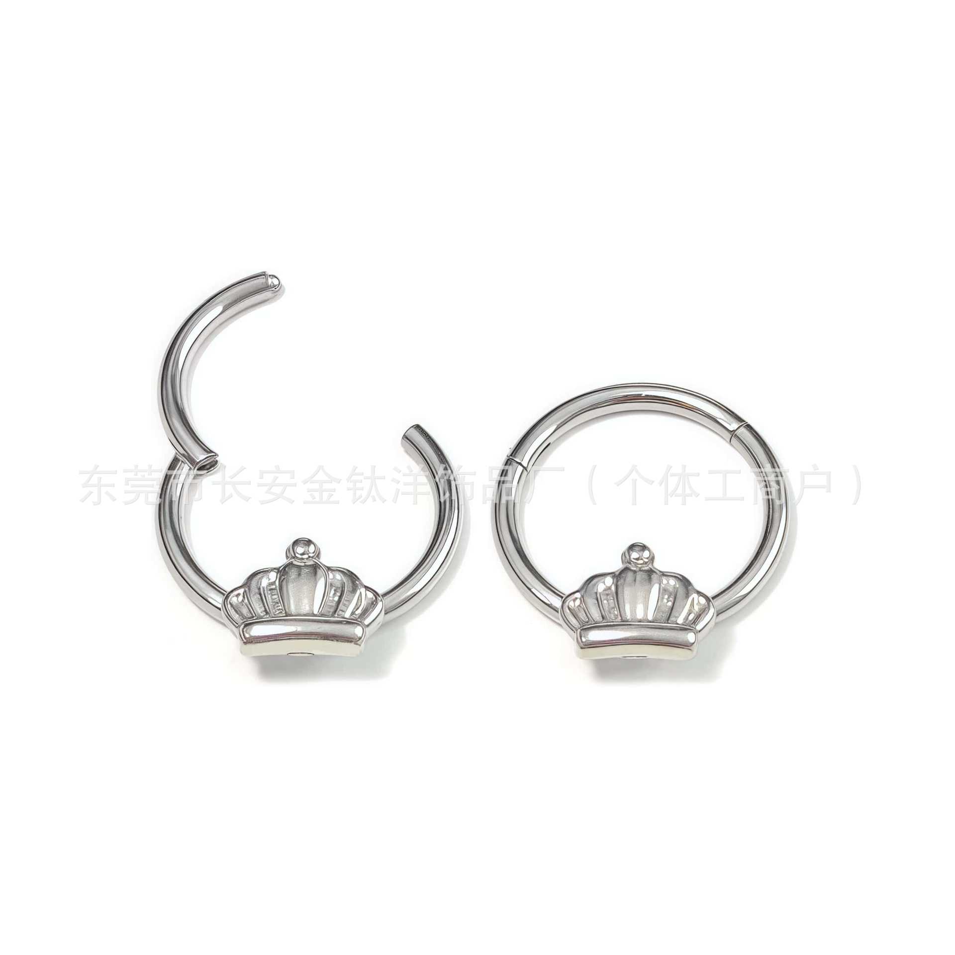 F136 Titanium Crown Seamless Open Ring Nose Septum Ring Earrings G23 Titanium Alloy Piercing Jewelry - Image 4