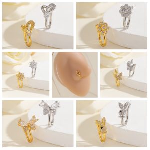 European Style Non-Piercing Nose Clip Snake Design Fashion Copper Zircon Nose Ornament