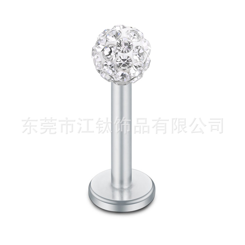 G23 Titanium Shambhala Ball Lip Labret Stud 14G 10mm Internally Threaded Body Piercing Jewelry - Image 5