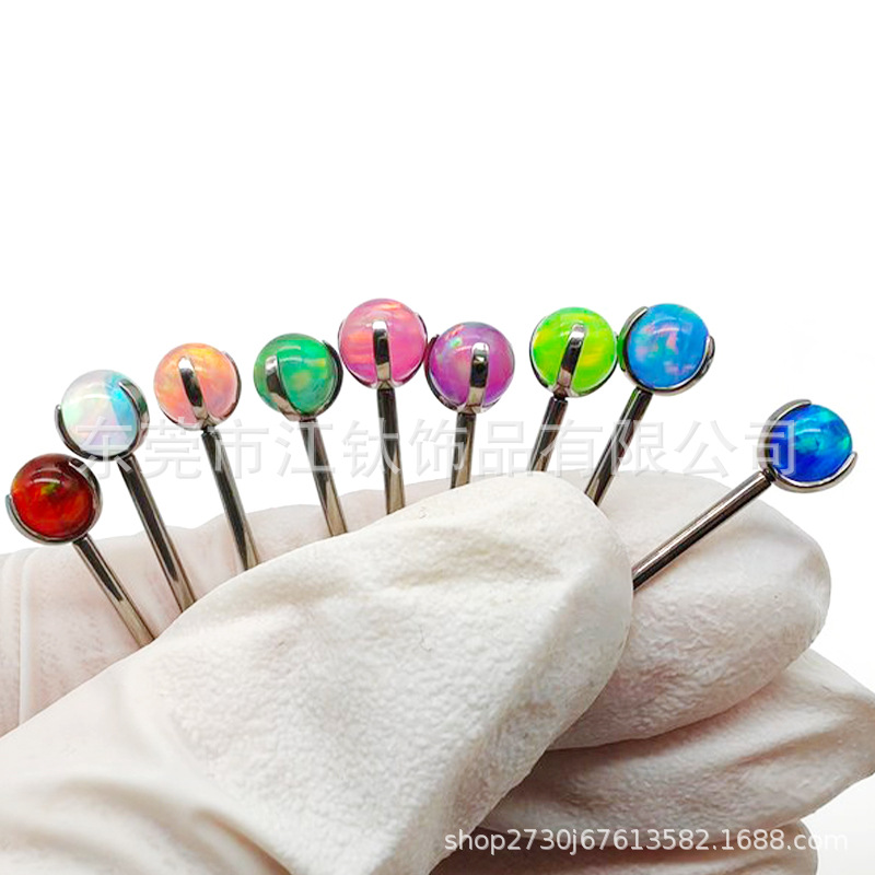 G23 Titanium Jelly Australian Treasure Ball Tongue Stud - ASTM F136 Implant Grade Tongue Barbell - Image 3