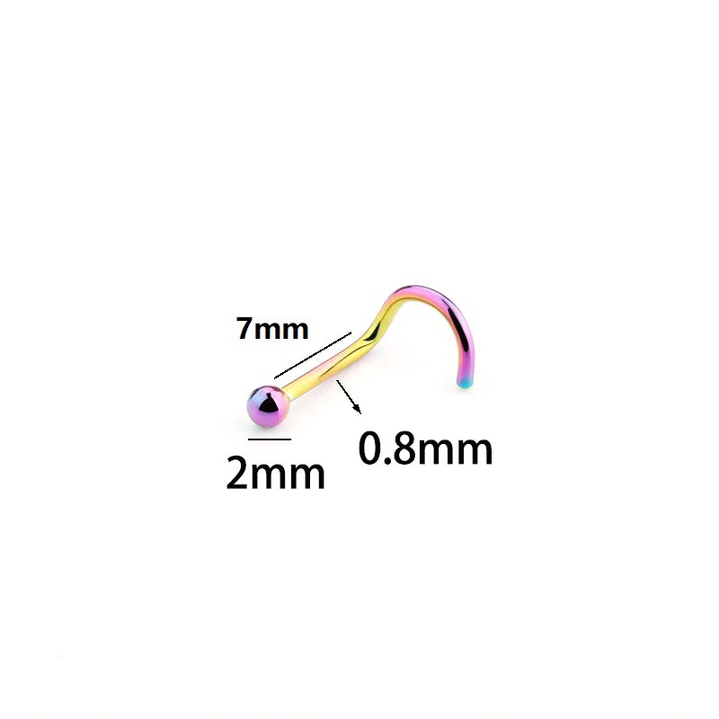 G23 Titanium 5 Word 7 Word S Rod L Rod Nose Nose Nail Supply Titanium Alloy Piercing Jewelry - Image 3