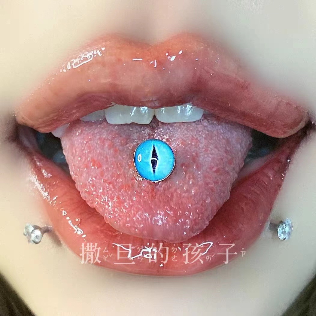 Satan's Children Tongue Nail Eyes Hot Girls Tongue Ring Tongue Barbell 316L Surgical Steel Oral Piercing Jewelry - Image 3