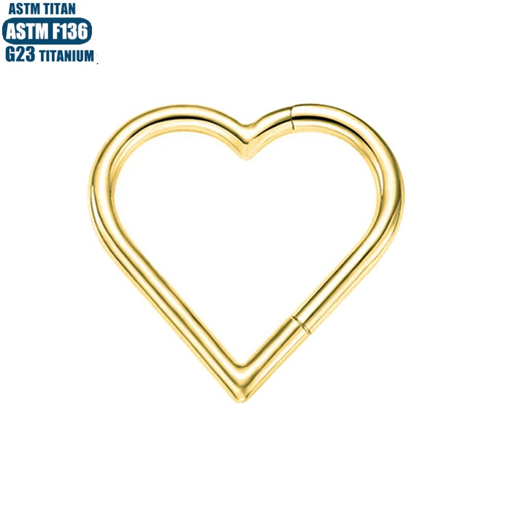 G23 Titanium Alloy Heart-Shaped Earrings Seamless Open Ring Hinge Septum Ring Ear Piercing Jewelry - Image 3