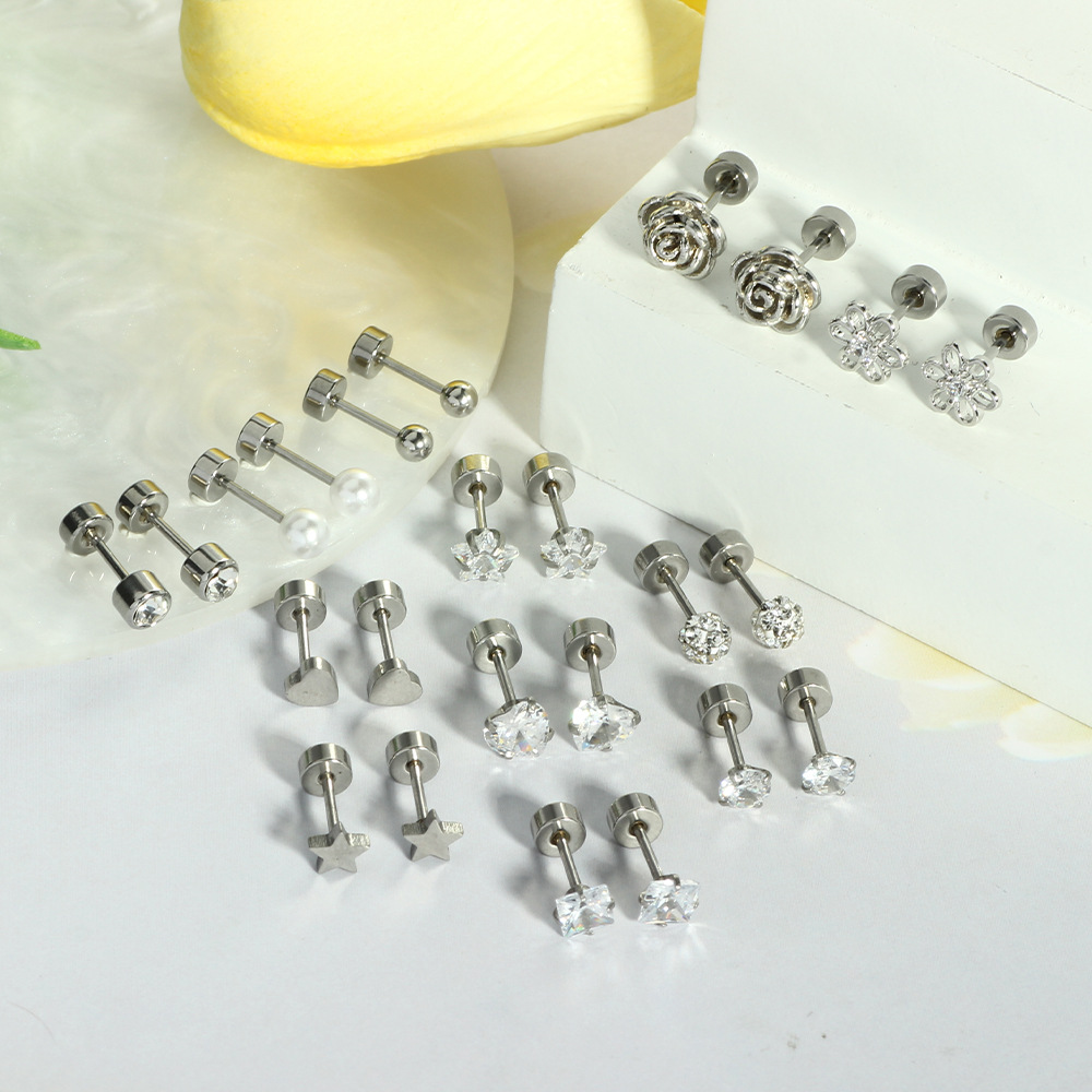 Stainless Steel Earrings Set Geometric Flower Earrings for Women Fashion Drop Shipping - Image 4