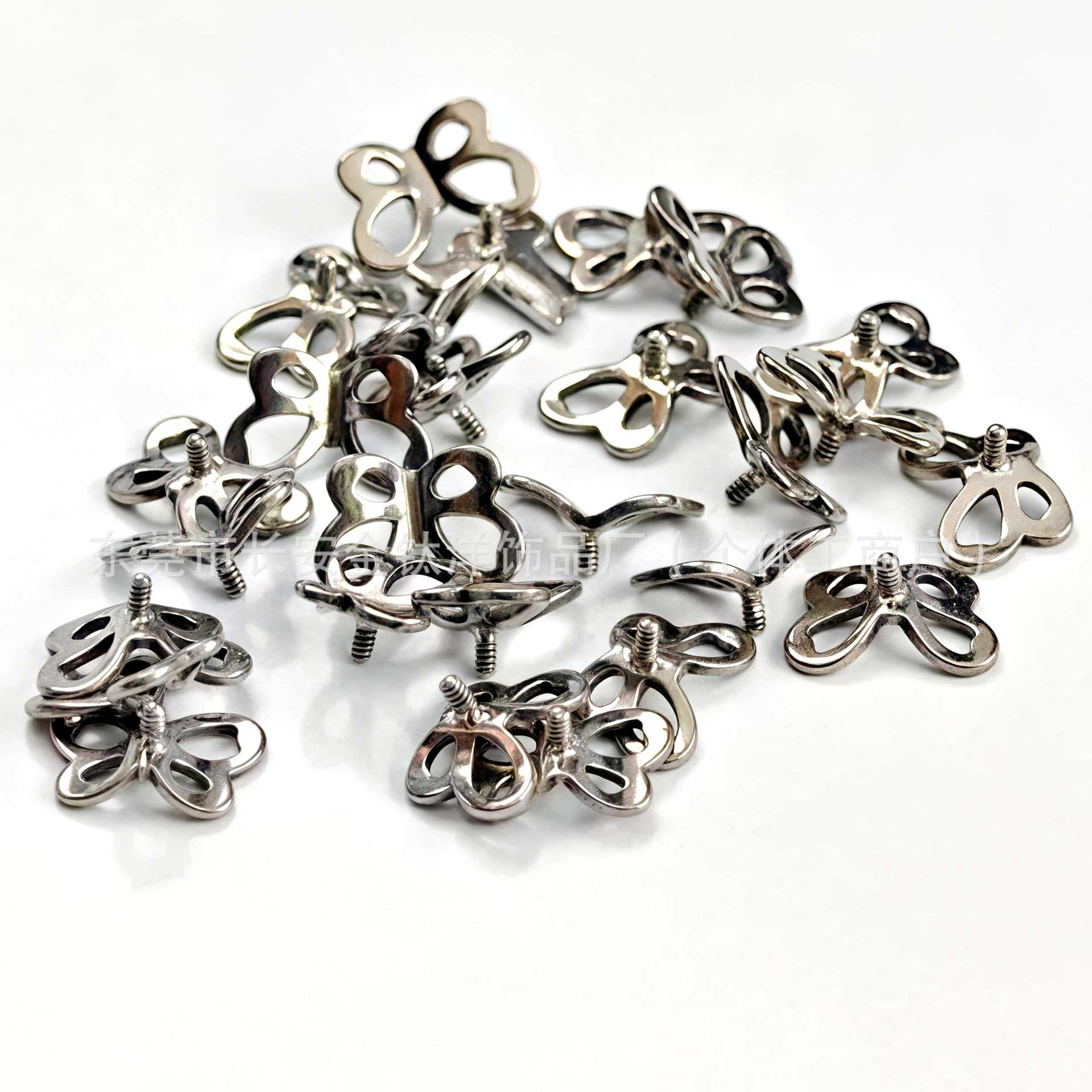 F136 Titanium Hollow Butterfly Threaded Ear Nail Stud Ear Piercing Jewelry G23 Titanium Alloy - Image 4