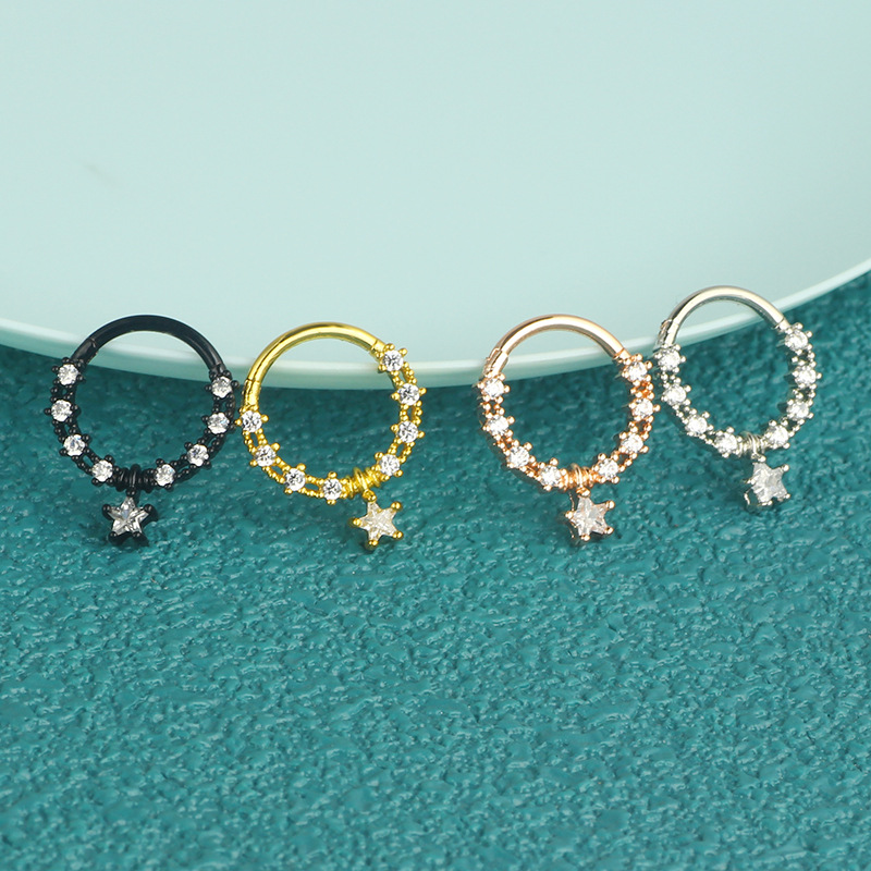 Star Moon Stainless Steel Nose Ring - Fake Nose Piercing Jewelry for Women - Image 2