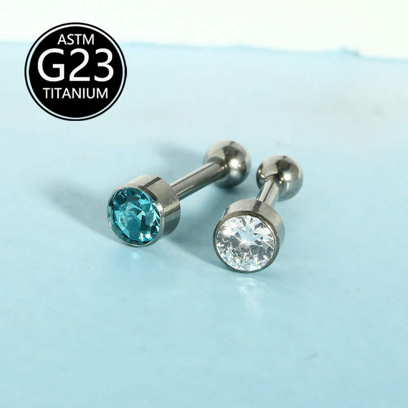 G23 Titanium Alloy Sparkling Zircon Labret Stud, Lip Piercing Jewelry, Nose Nail, Ear Bone Nail, Single Sale - Image 2