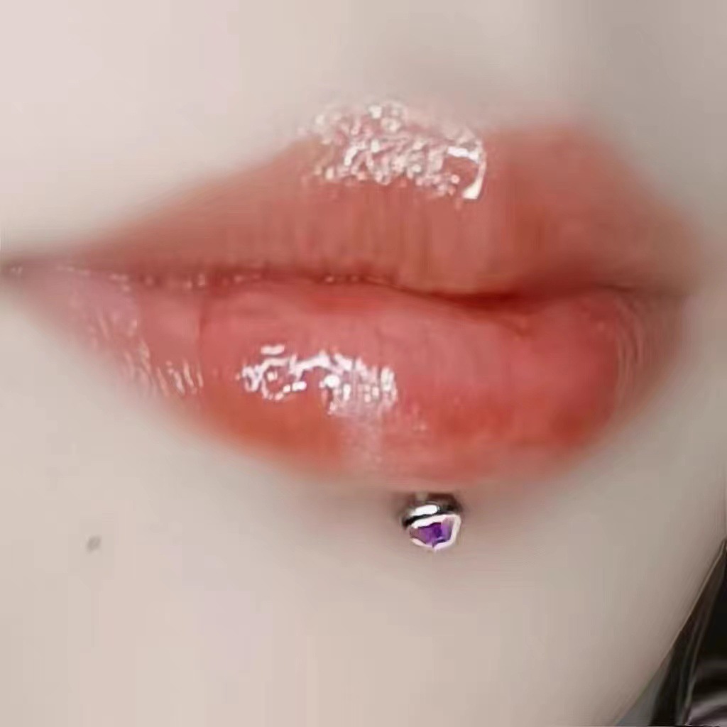Lip Nail Diamond Inner Tooth Lip Ring Ear Bone Nail Wine Nest Nail Ear Nail Piercing Jewelry Titanium Steel Ins - Image 4