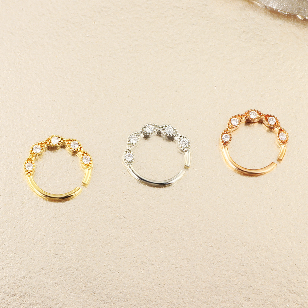 Crown Shape CZ Non-Pierced Nose Ring Hoop C-Type Nostril Jewelry for Women - Image 5