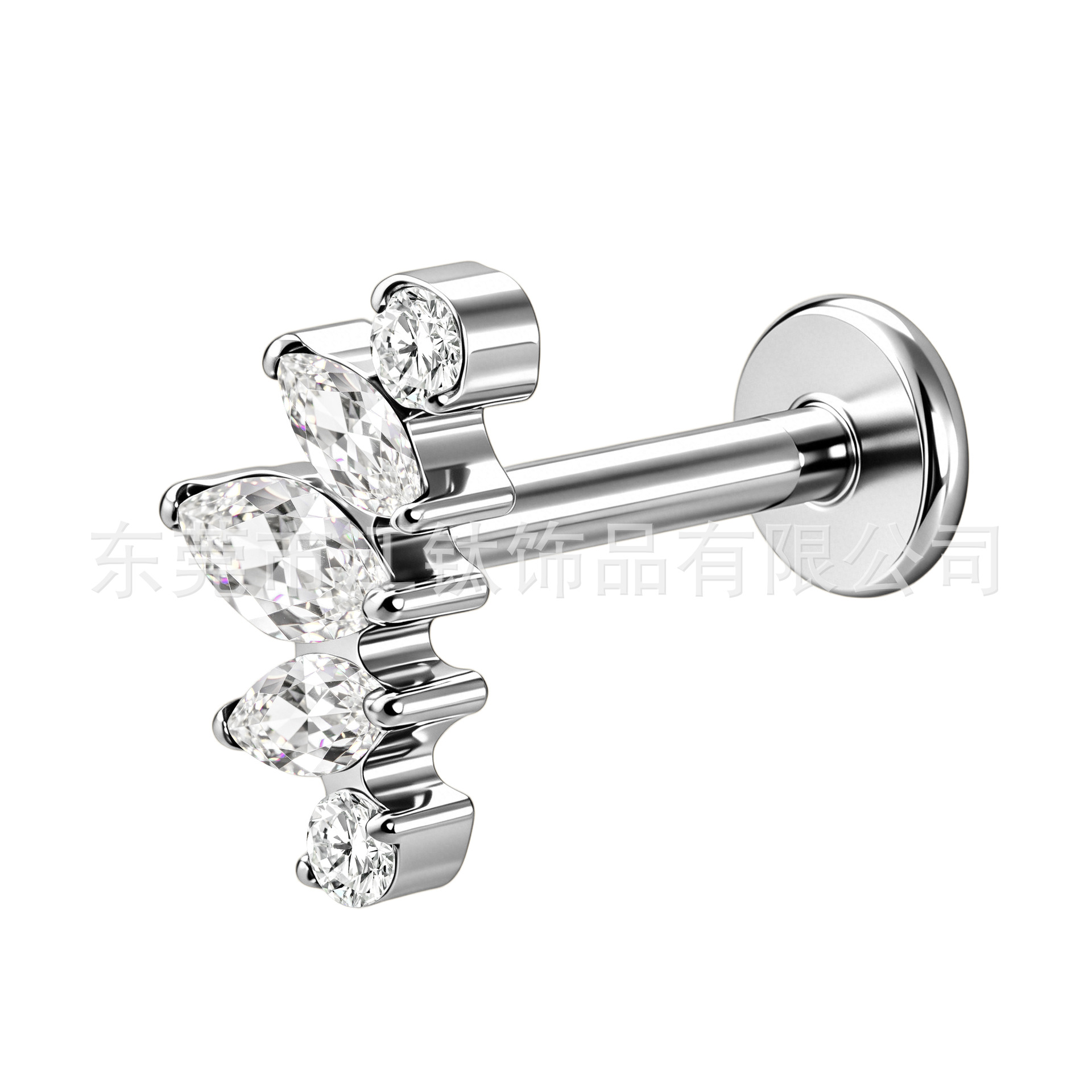 G23 Titanium Threadless Flat Back Earring - Claw Set Australian Bmw Eye Lip Stud Body Piercing Jewelry - Image 5