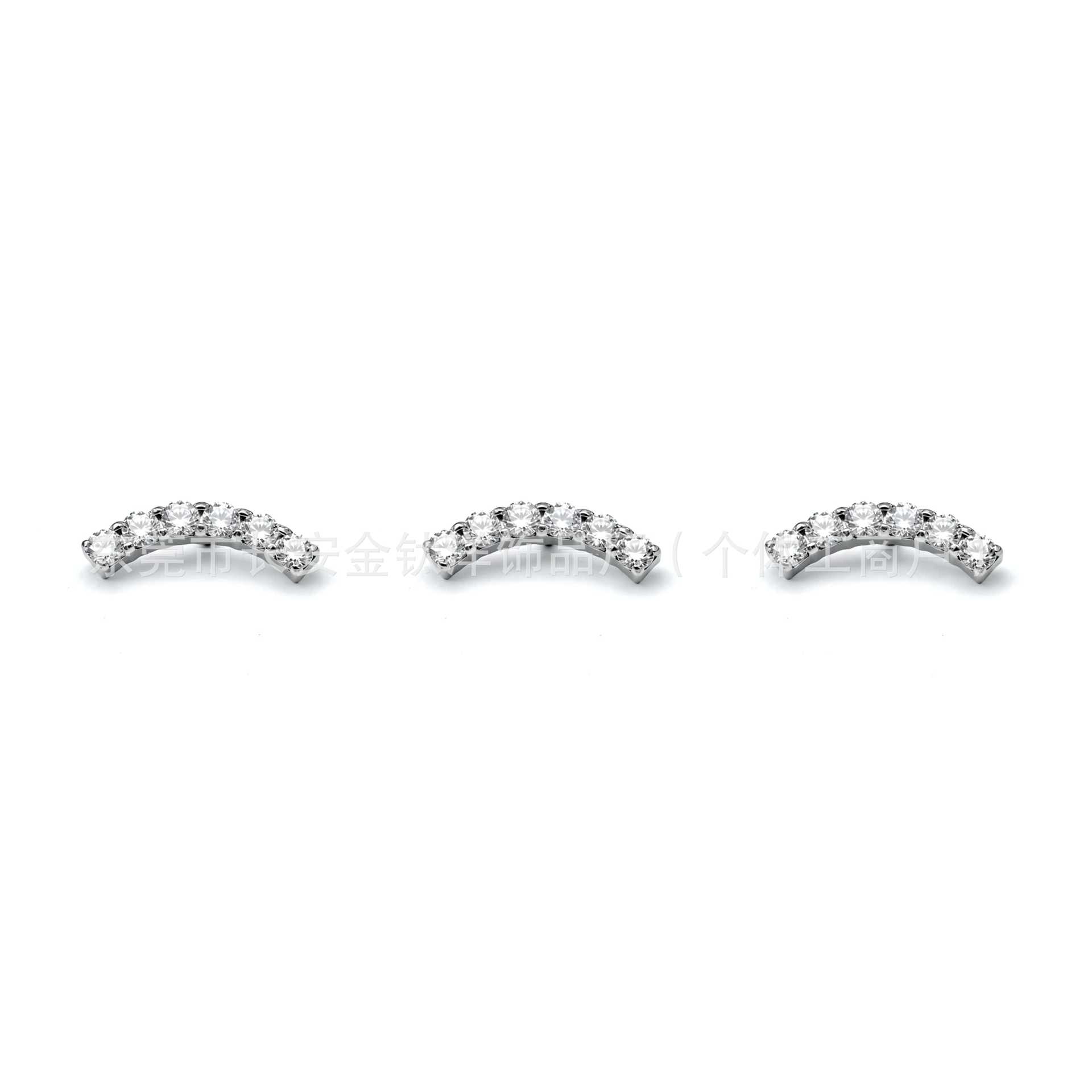 F136 Titanium Six-Row Zircon Lip Piercing Ear Stud Cartilage Stud G23 Titanium Alloy Body Jewelry - Image 2