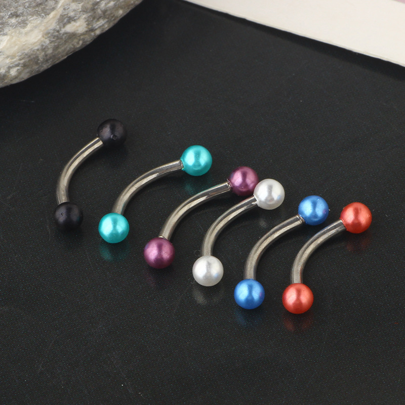 Stainless Steel Eyebrow Ring Star Design Pearl Ball Lip Nose Ear Piercing Jewelry Wholesale - Image 5