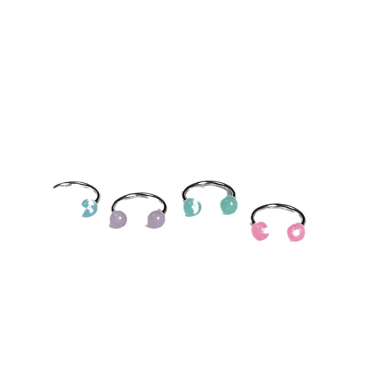Gentle Visible Purple Acrylic Lip Ring Hoop 12mm 1.2mm Thick Cute Sweet Spiral Exterior Thread Lip Piercing Jewelry - Image 5