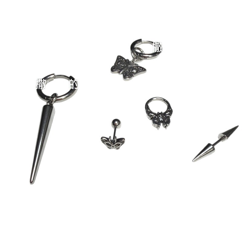 Ear Bone Studs Dark Series - Multi-Piercing Earring Set Titanium Steel Non-Fading Earrings - Image 5