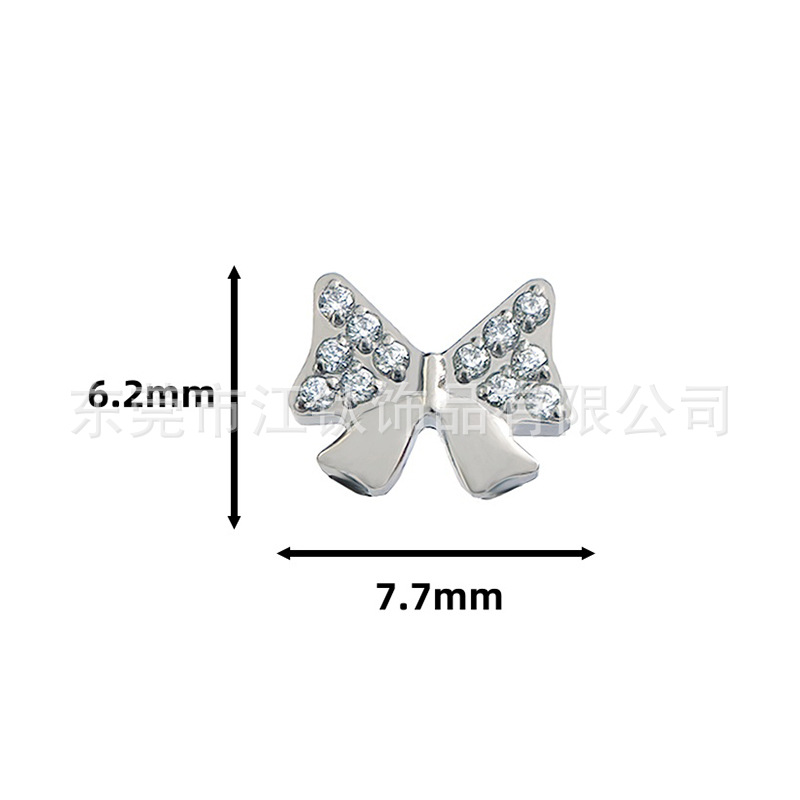 G23 Titanium Ear Bone Nail Bow Inlaid with Zircon Cross-Border Body Piercing Jewelry Ear Stud - Image 5