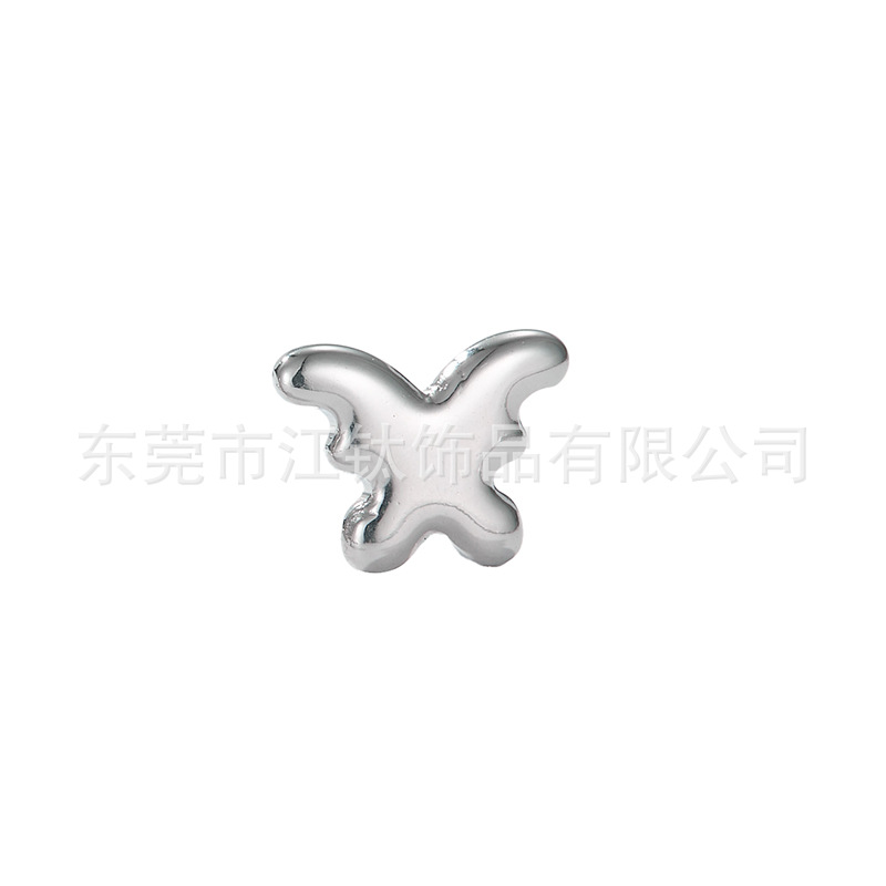 G23 Titanium Love Star Cartilage Earring Butterfly Buckle Ear Stud - Image 5