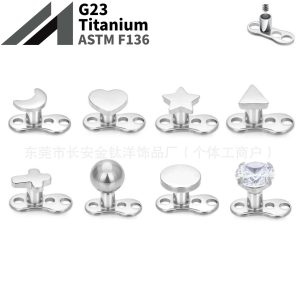F136 Titanium Moon Heart Cross Star Anchor Point Nail G23 Titanium Alloy Piercing Jewelry