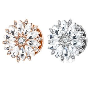 Double Horn Ear Expander 16mm Rose Gold 18K Plated Stainless Steel Cartilage Earring for Unisex