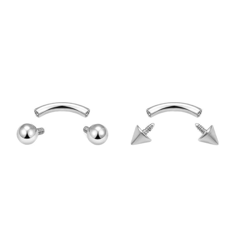 F136 Titanium Alloy Subculture Devil Nail Eyebrow Barbell Cone Spike Dimple Piercing Jewelry - Image 5
