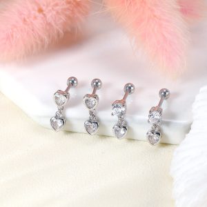 2023 Spring Diamond Stud Earrings Stainless Steel Fashion Ear Bone Stud Titanium Steel Earrings