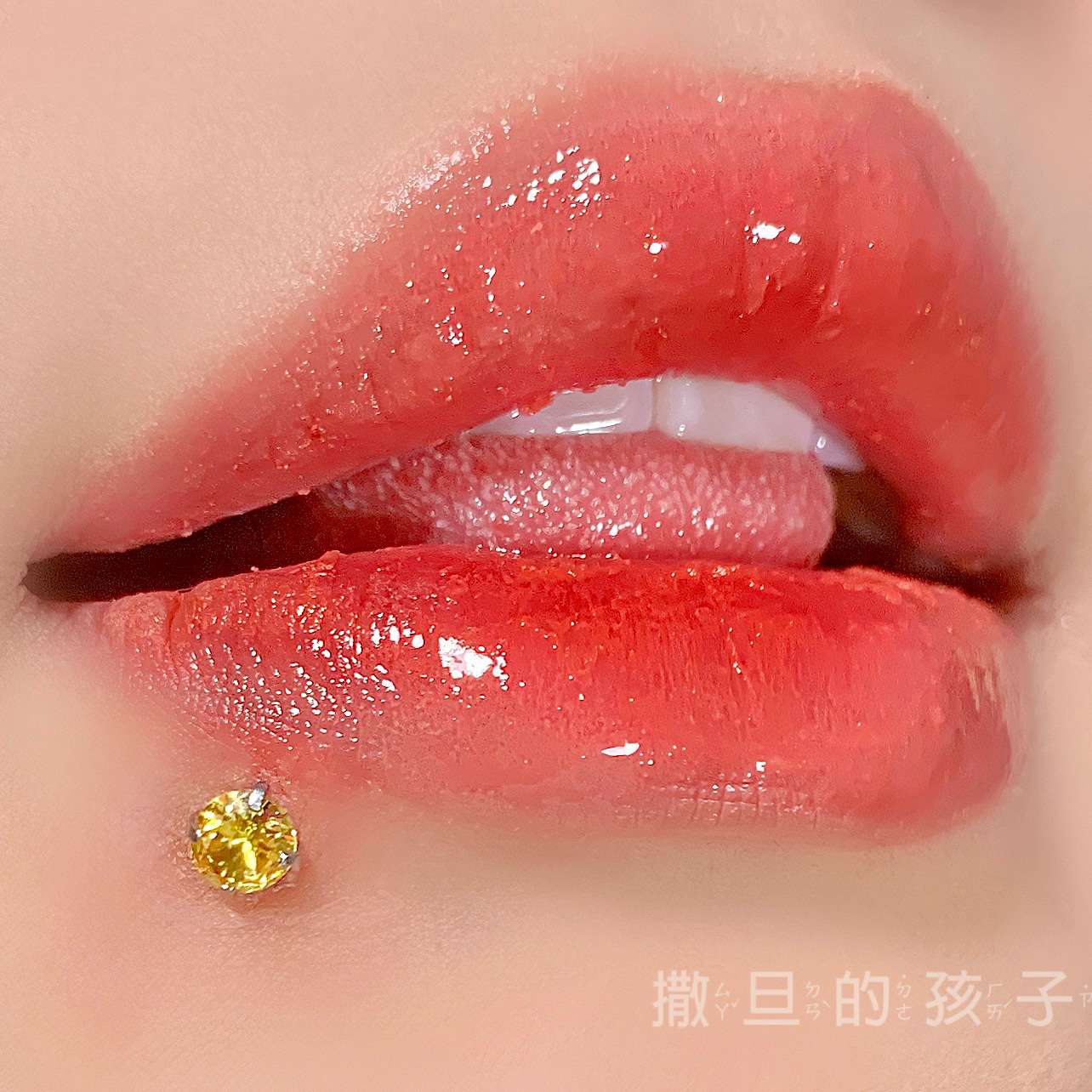 Satan's Child Rich Daughter Lip Nail Diamond Flash Internal Thread Flash Diamond Lip Nail Ear Bone Nail Hot Girl - Image 4