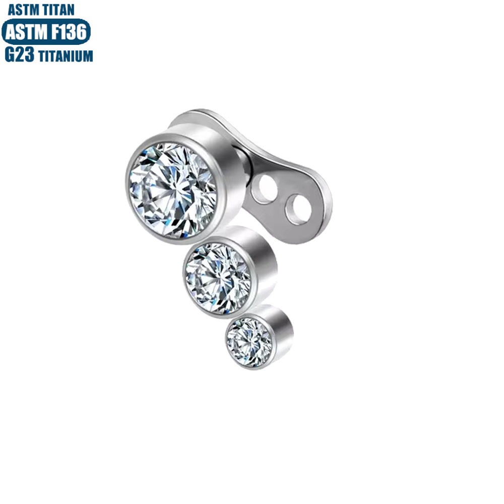 G23 Titanium Buried Nail with Base for Human Body Implantation Clavicle Piercing Jewelry - Image 2