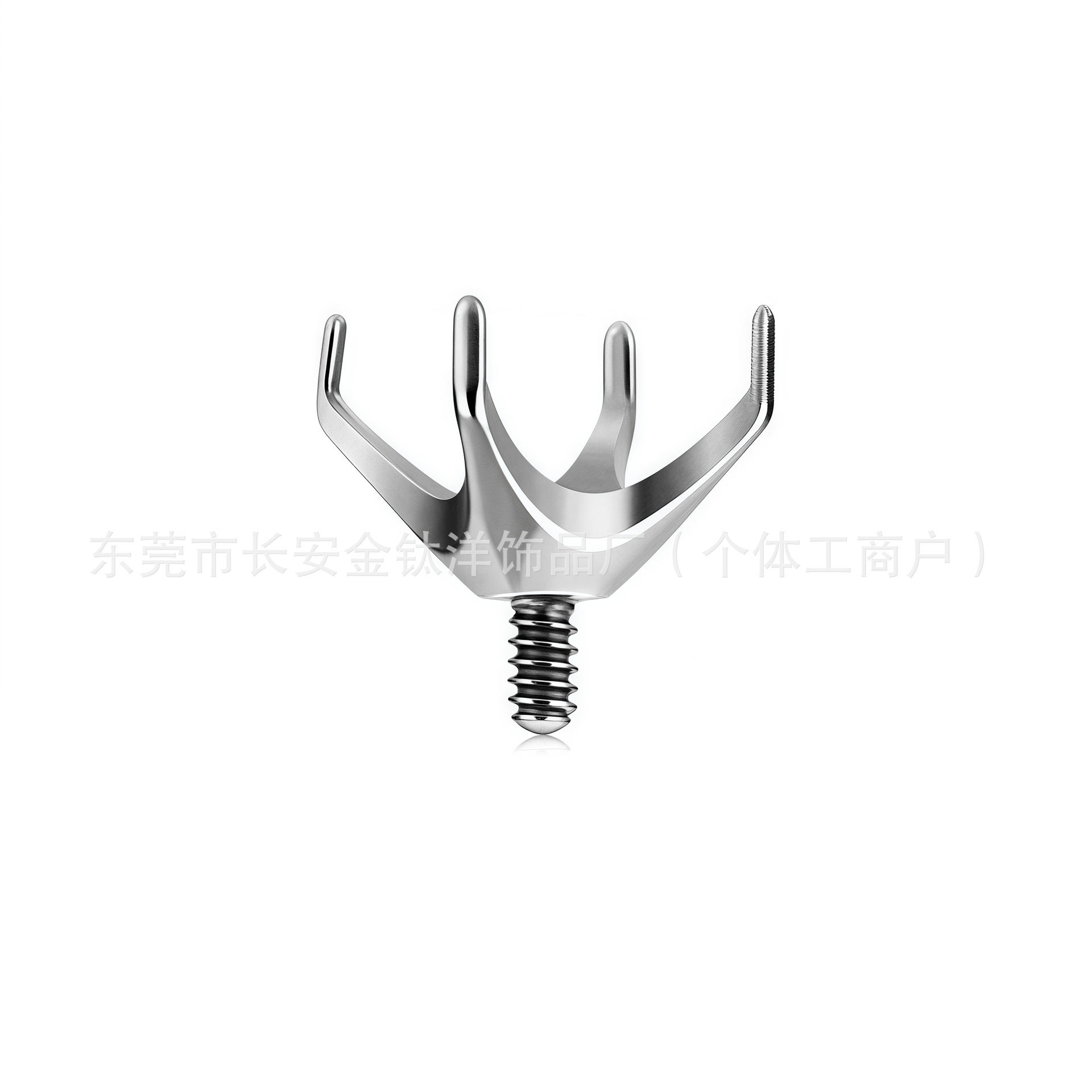 F136 Titanium Internal Thread Four-Prong DIY Hollow Cup Lip Stud Ear Bone Stud G23 Titanium Alloy Piercing Jewelry - Image 3