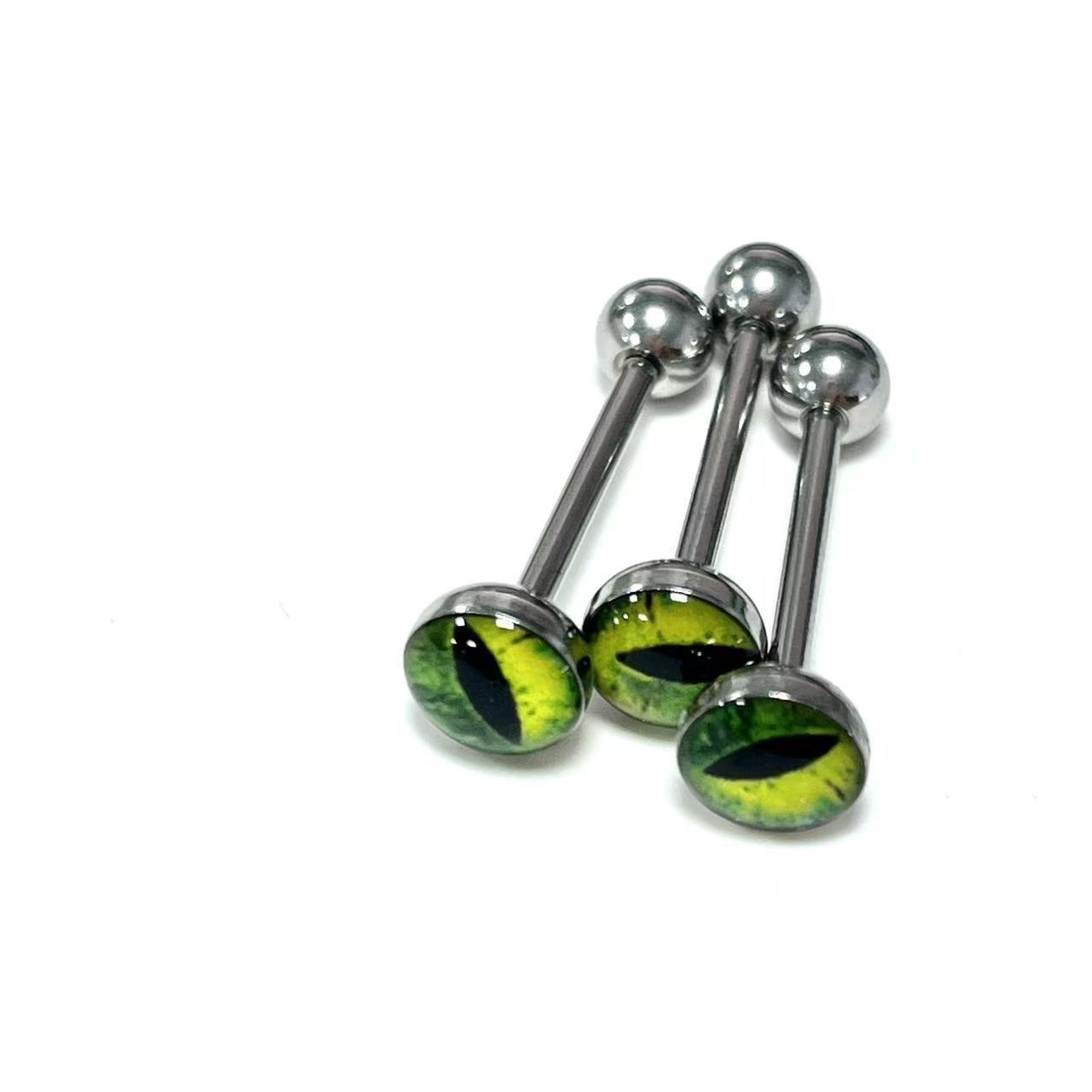14G External Thread Tongue Barbell Green Spiral Titanium Steel Tongue Ring Hot Girl Sweet Cool Tongue Nail Piercing Jewelry - Image 5