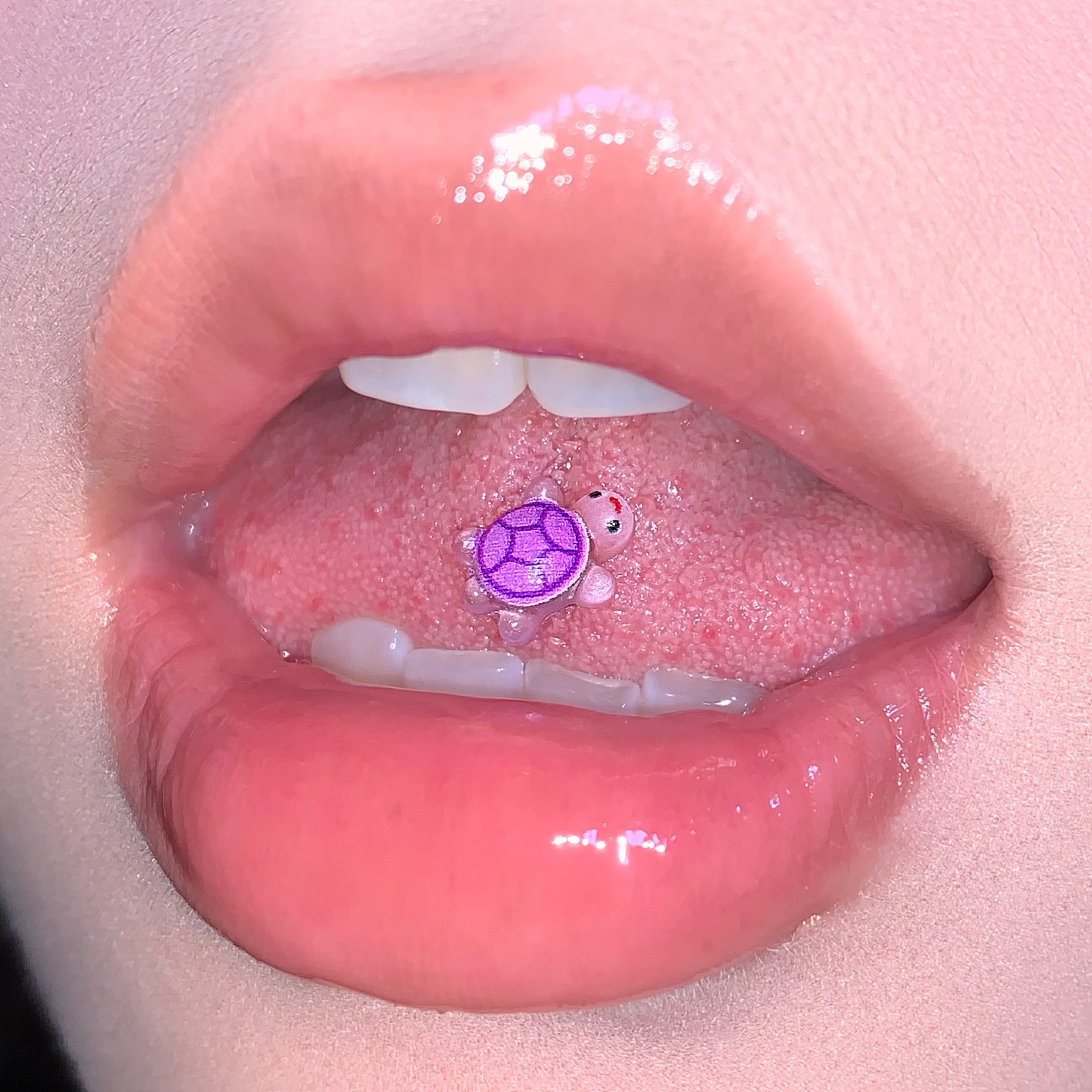 Luminous Little Turtle Tongue Barbell 316L Surgical Steel Drinkable Resin Cartoon Animal Cute Tongue Ring Piercing Jewelry Wholesale - Image 4