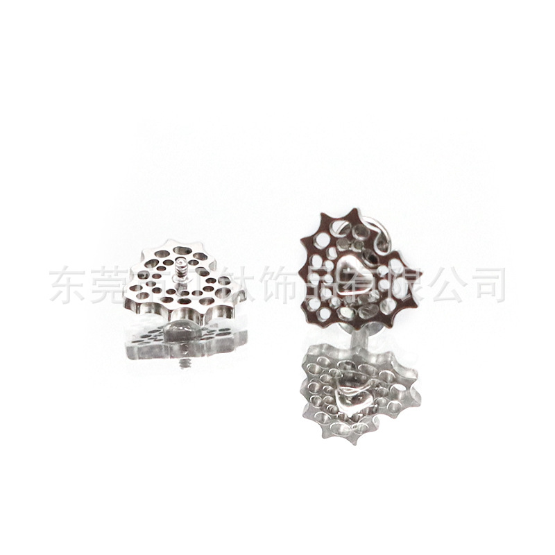 F136 Titanium Heart-Shaped G23 Titanium Alloy Ear Cartilage Studs Piercing Jewelry - Image 5