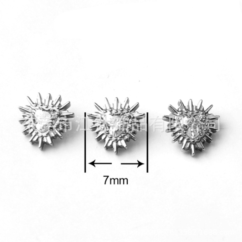 Love Sea Urchin Heart CZ Diamond G23 Titanium Alloy Ear Cartilage Stud Piercing Jewelry - Image 4