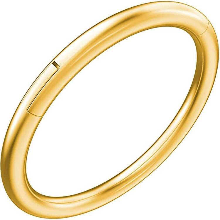 G23 Titanium Seamless Ring Earring Nose Ring - Multi-Use Body Piercing Jewelry (Black, 1.2mm x 12mm) - Image 2