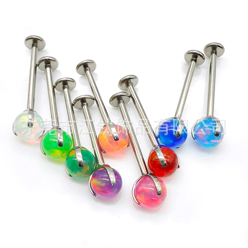 G23 Titanium Jelly Australian Treasure Ball Tongue Stud - ASTM F136 Implant Grade Tongue Barbell - Image 2
